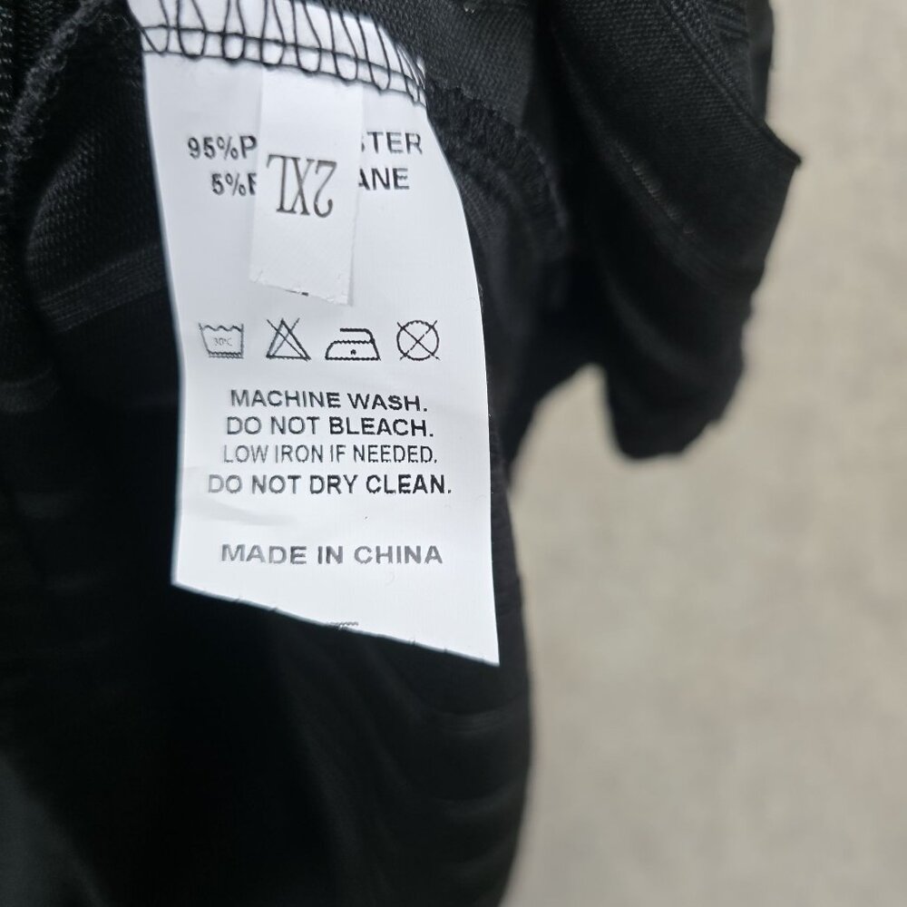 Black Long Sleeve Ribbed Dress 2XL Polyester & Spandex Machine Washable - Picture 3 of 5